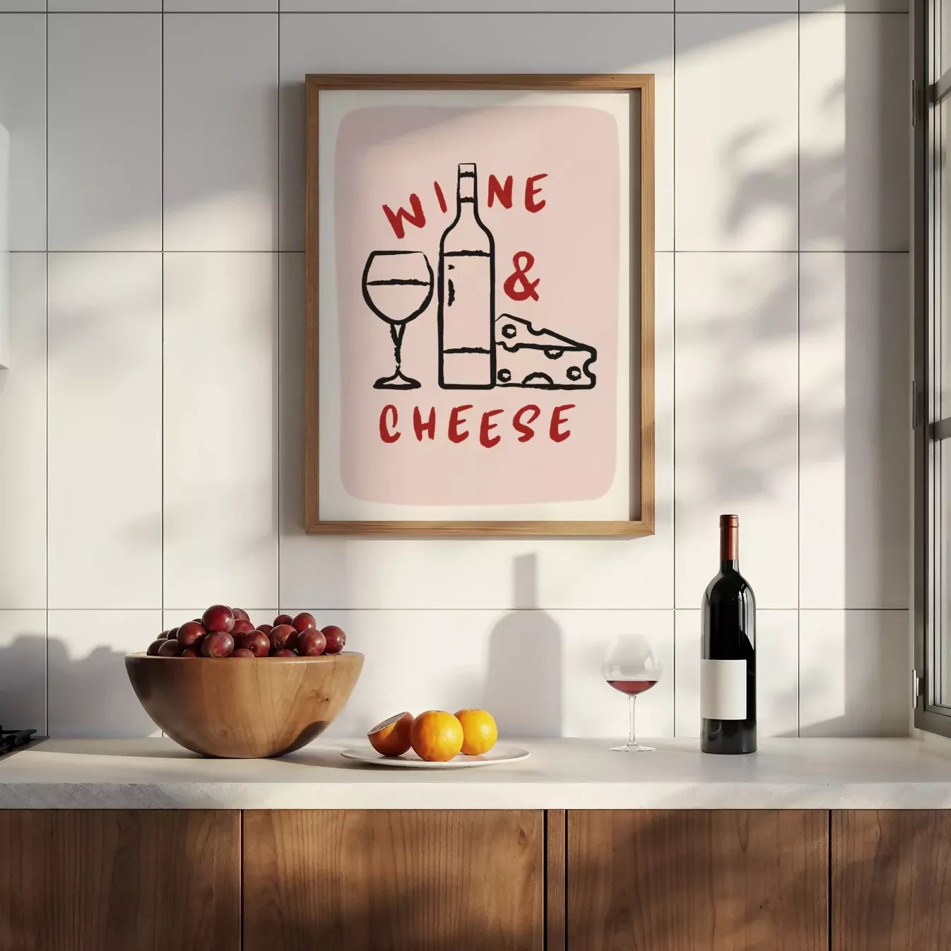 WINE & CHEESE WALL ART PRINT