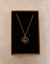 Brown Faux Stone & Gold-Plated Circle Pendant Necklace