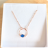 Blue Seaglass Moon Necklace