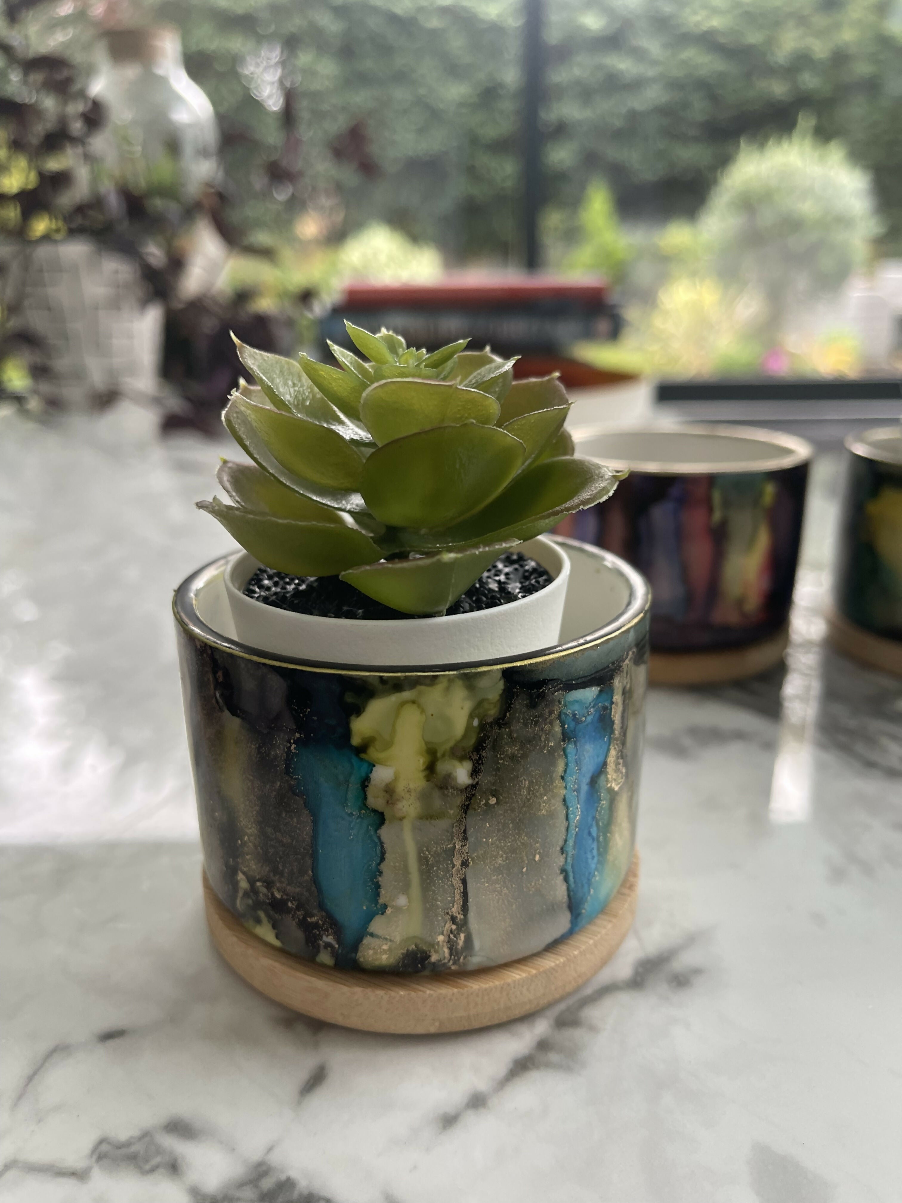 Colourful Hand Painted Ceramic Pots