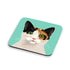 White, Black and Ginger Calico Green Eyes Cat Coaster