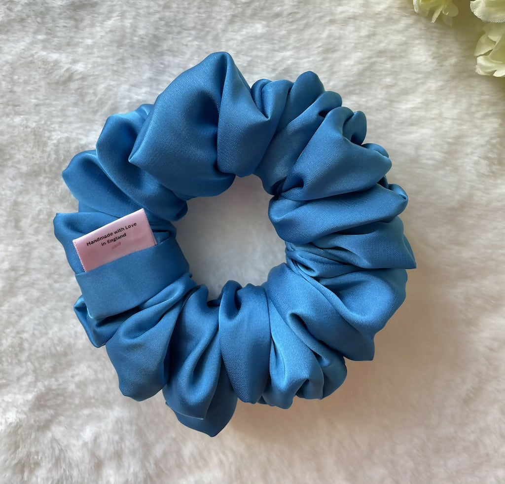 Royal Blue Silk Scrunchies