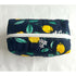 Navy Lemon Quilted Waterproof Makeup/Toiletry Bag
