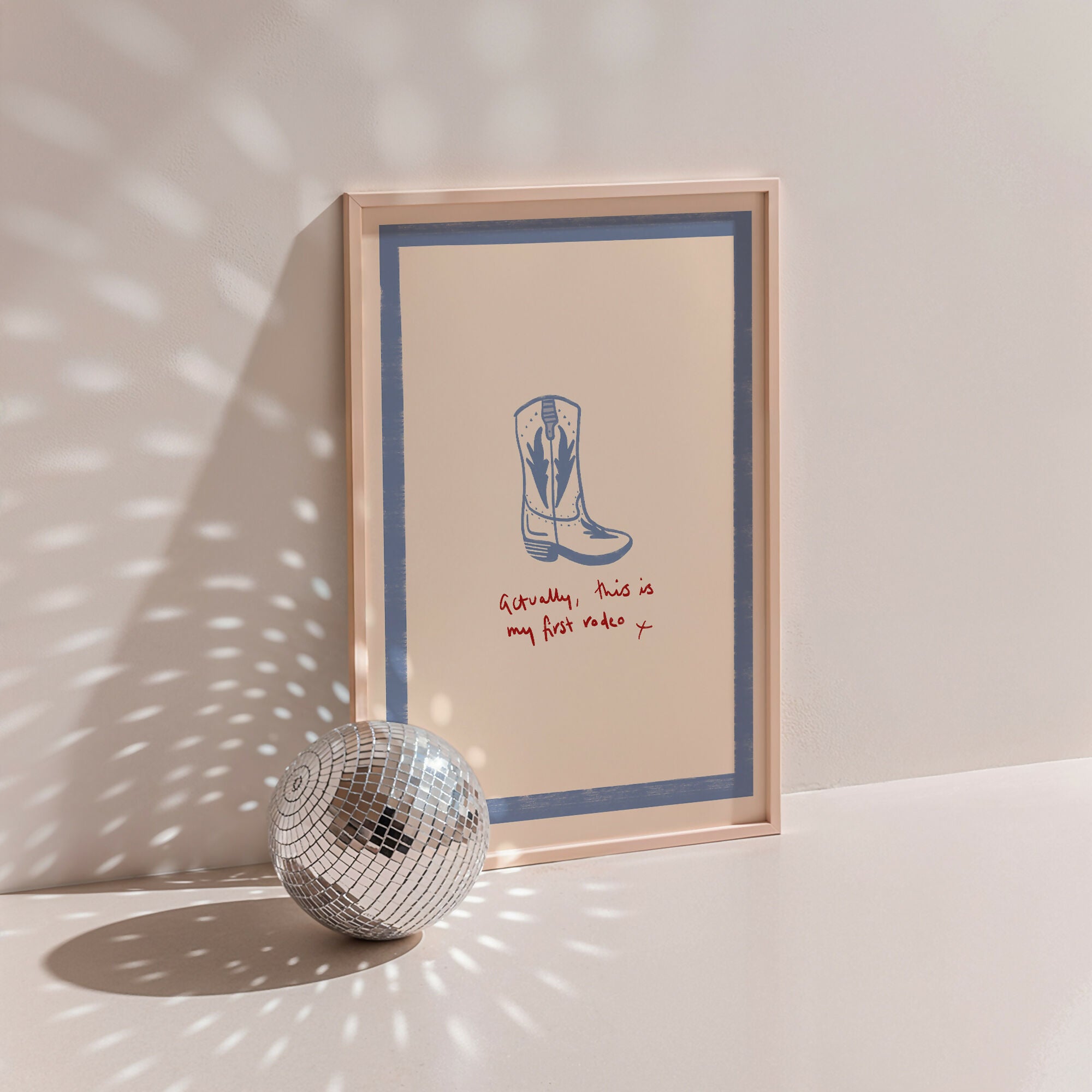 Actually, This is My First Rodeo – Funny Hand Drawn Print