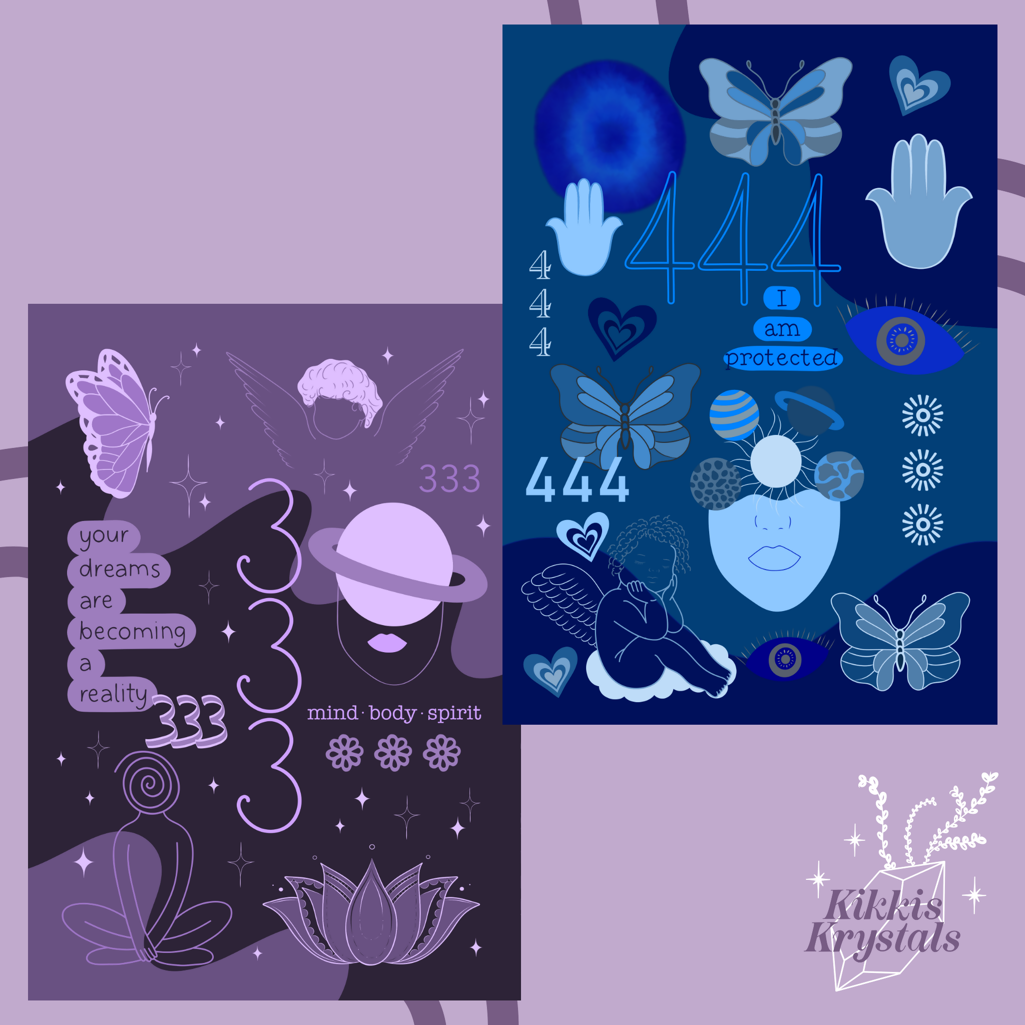 2 x A4 Prints | Scrapbooking | Collage Making | 333 444 Angel Numbers