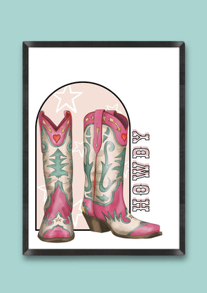 Cowboy Boot Howdy Print