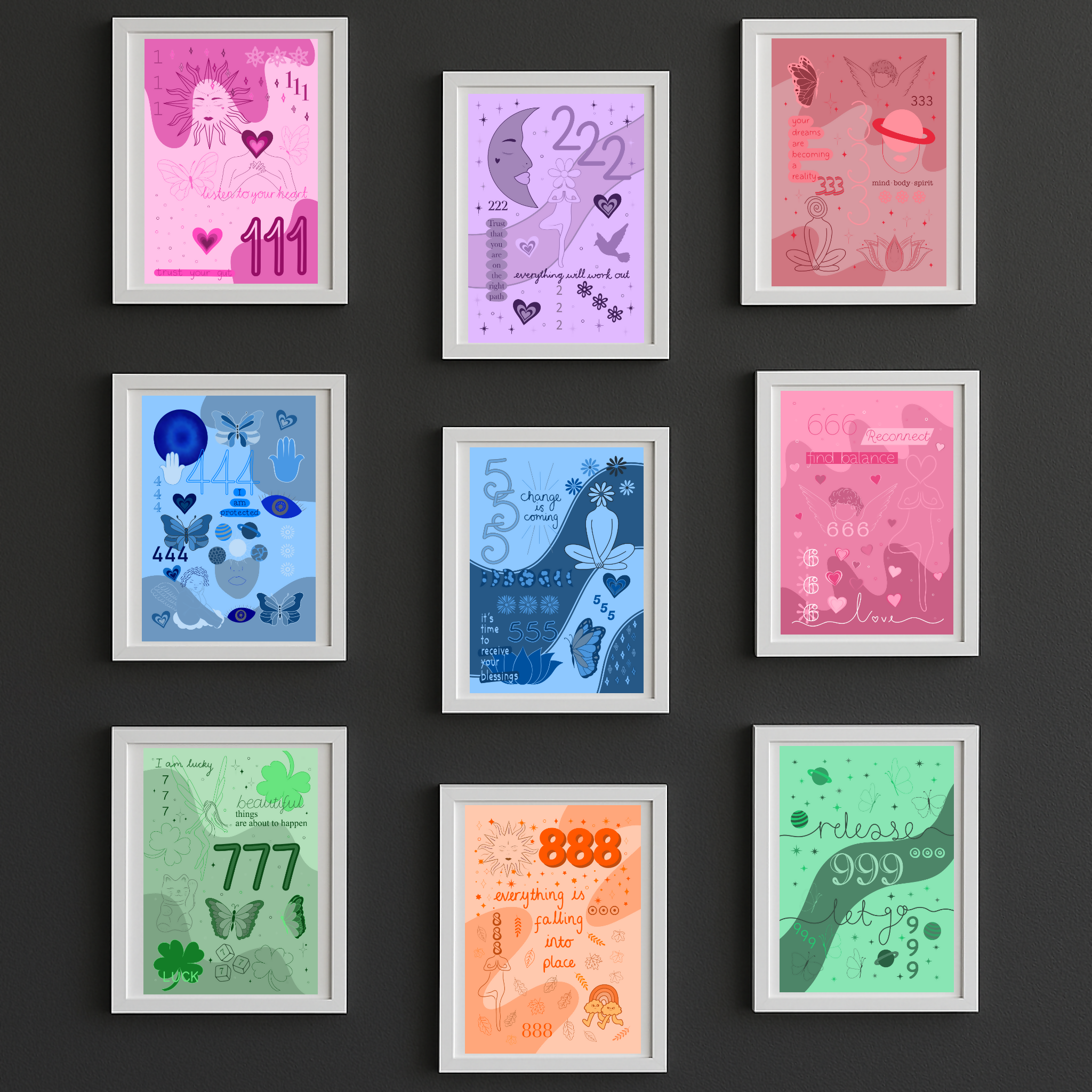 777 Angel Number Print Unframed A4 Green