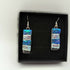Blue and Silver Rippled Dichroic Earrings