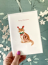 Limited Edition Discounted Reindeer Cat Christmas Card
