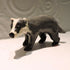 Ceramic Badger sculpture, prowling