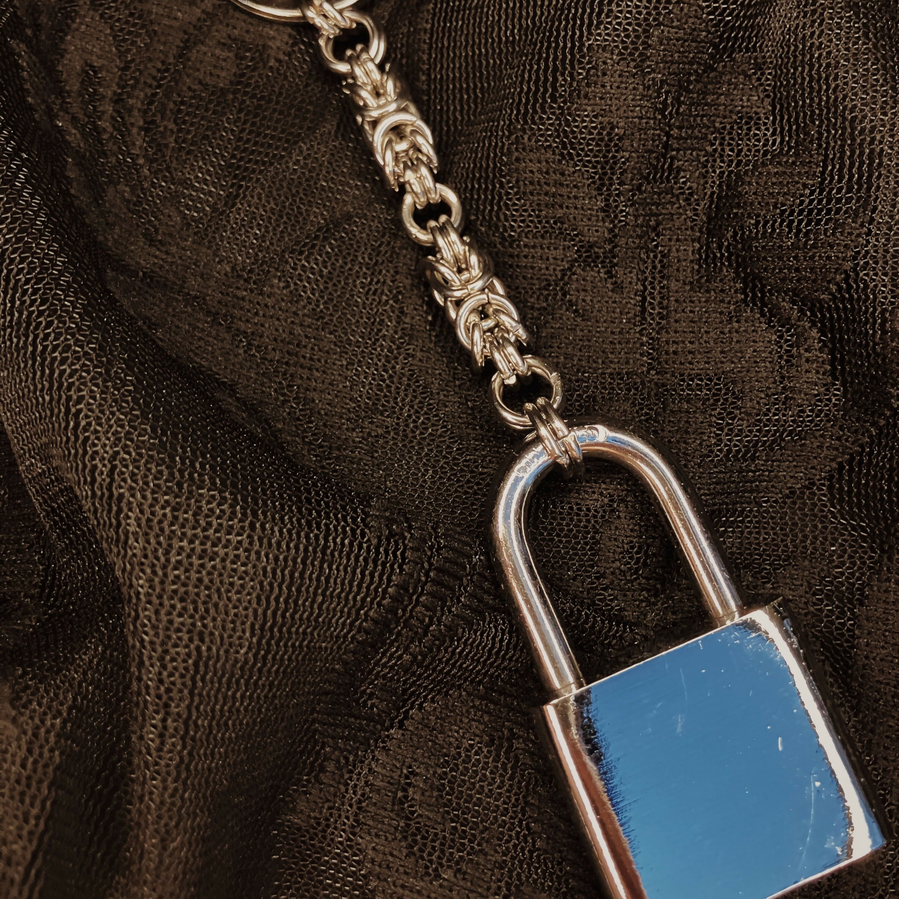 PADLOCK KEYCHAIN - STAINLESS STEEL CHAINMAIL