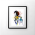 FINE ART PRINT OF MULTI-COLOUR HORSE, PART OF THE 'ANIMAL ART COLLECTION'