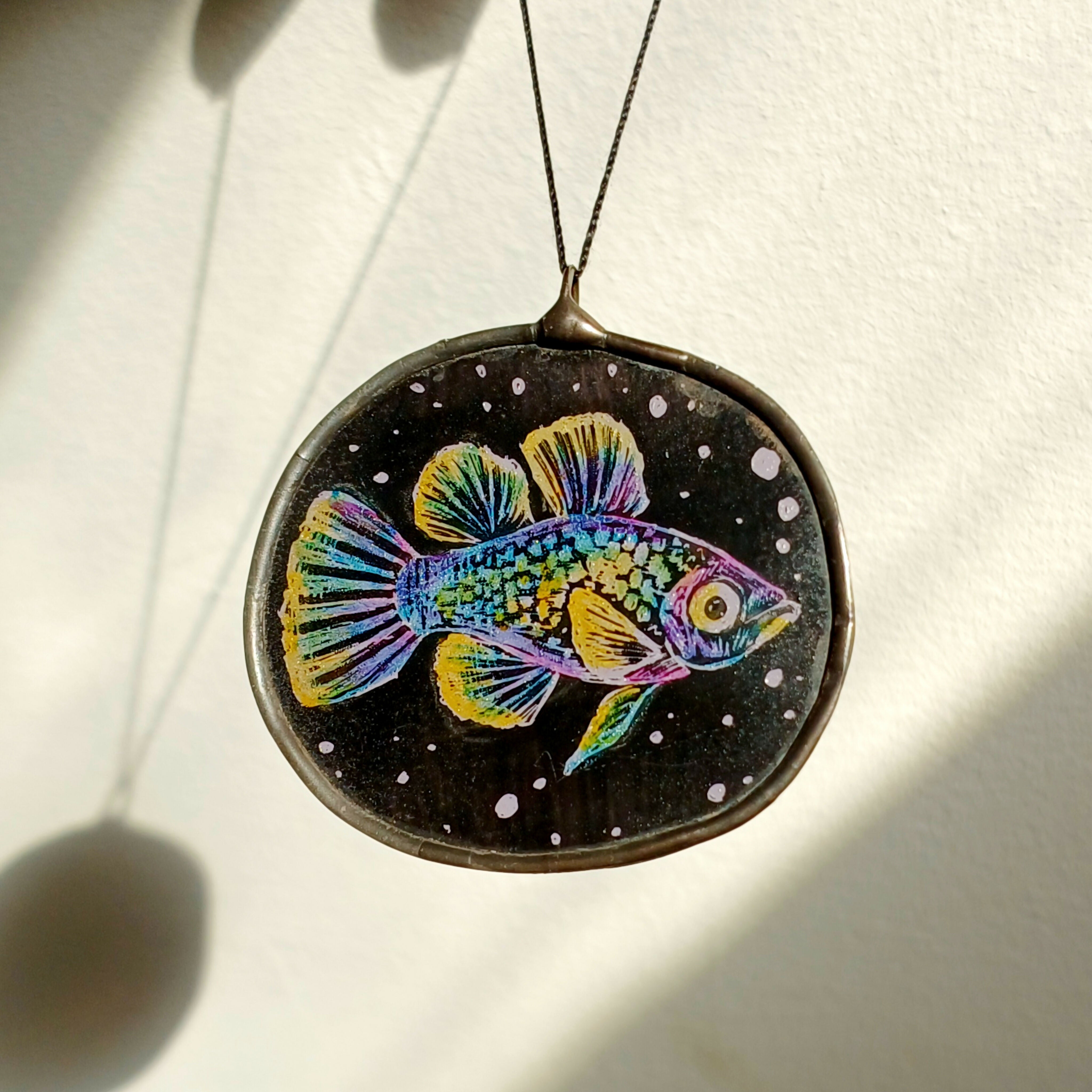 Stained Glass Fish Window Hanging