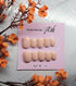 Reusable Pink Gold Leaf Handmade Press On Nails