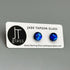 Blue Raindrop Dichroic Fused Glass Sterling Silver Stud Earrings - Handmade by Jade Tapson Glass.