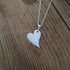 Handmade Silver Heart Necklace Fancy Leaf Texture