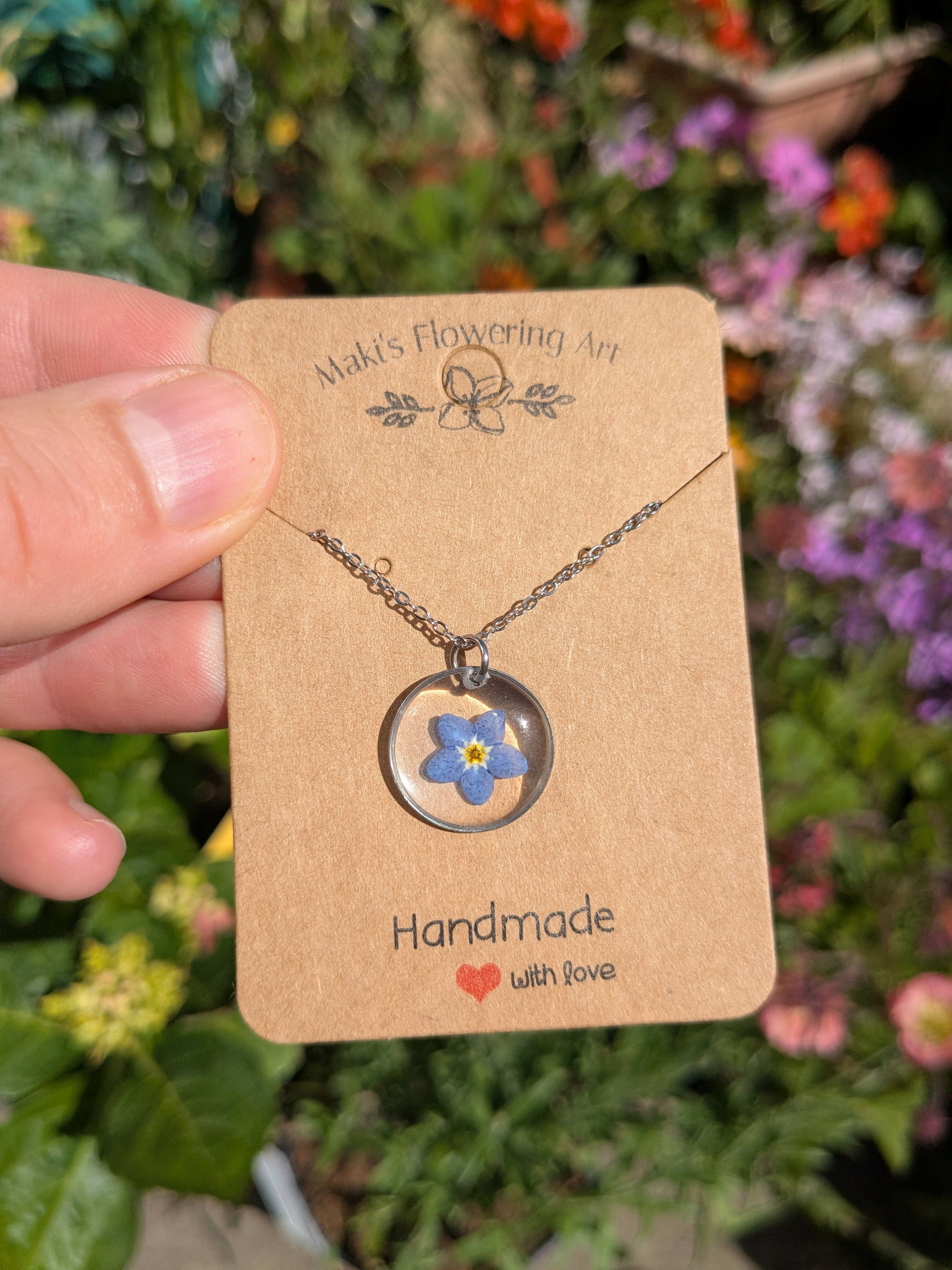FORGET ME NOT STAINLESS STEEL NECKLACE