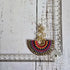 Rainbow Macrame Earrings; Statement Colourful Gold Wire Spiral Exotic Thai Boho Earrings
