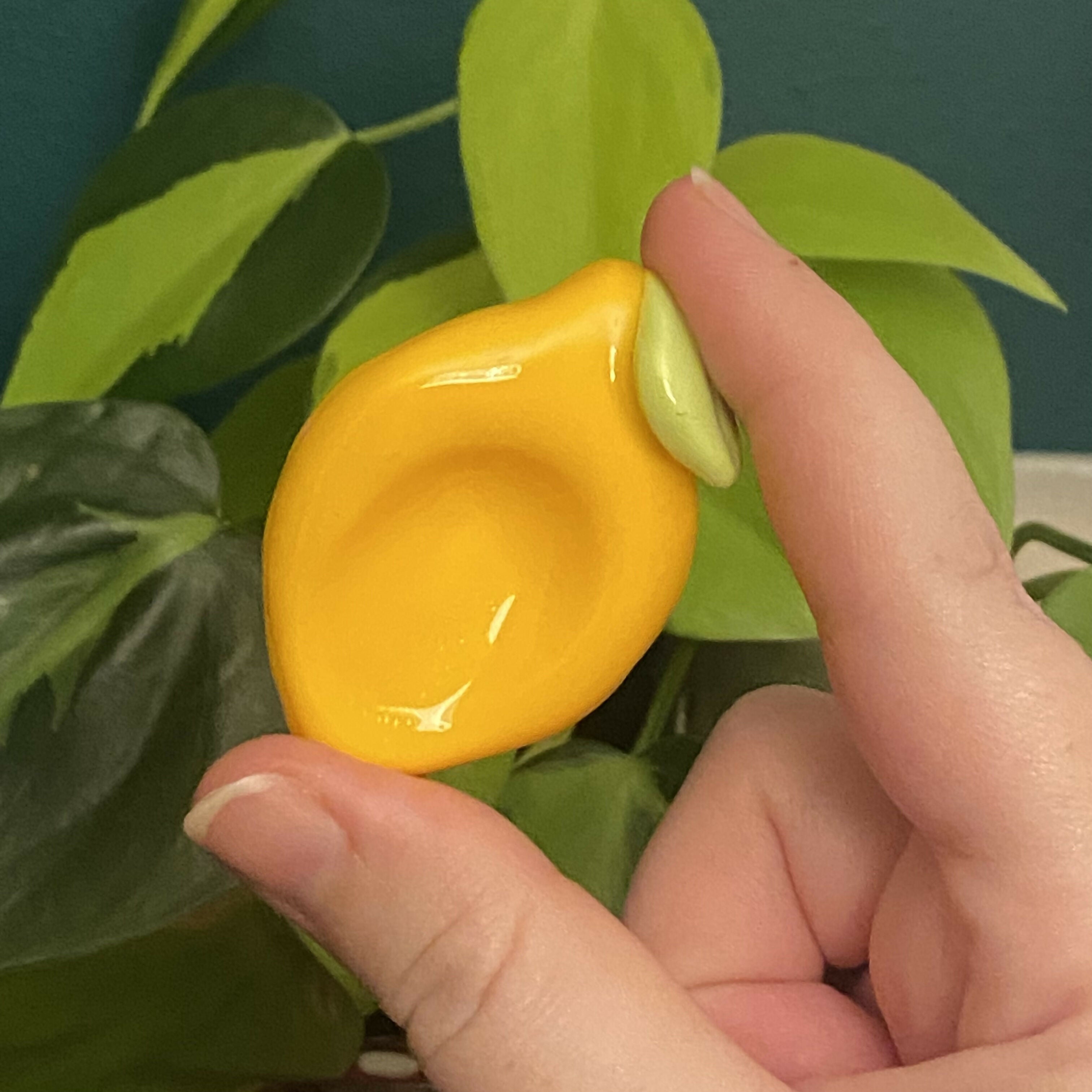 Handmade Polymer Clay Lemon Worry Stone