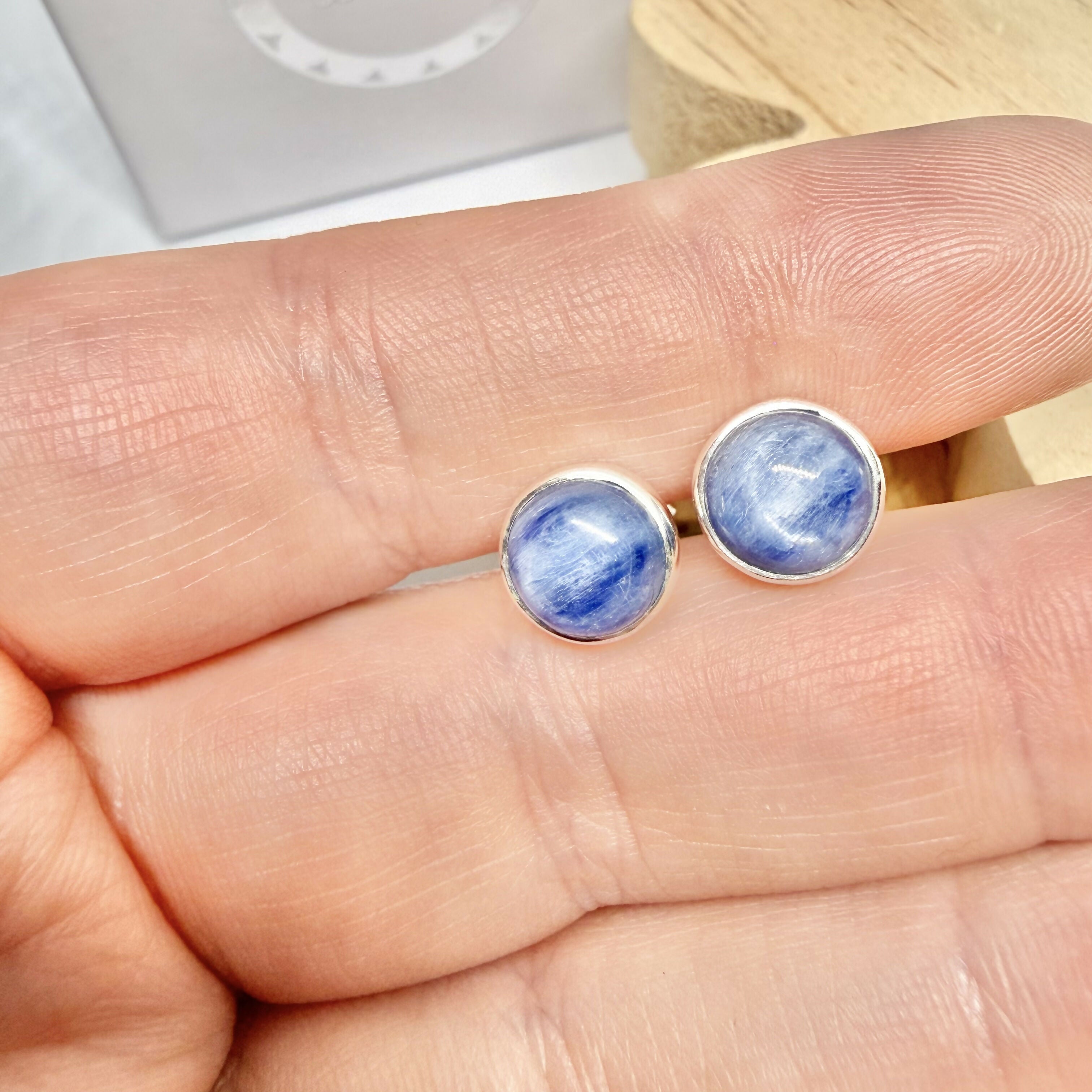 BLUE KYANITE STUD EARRINGS