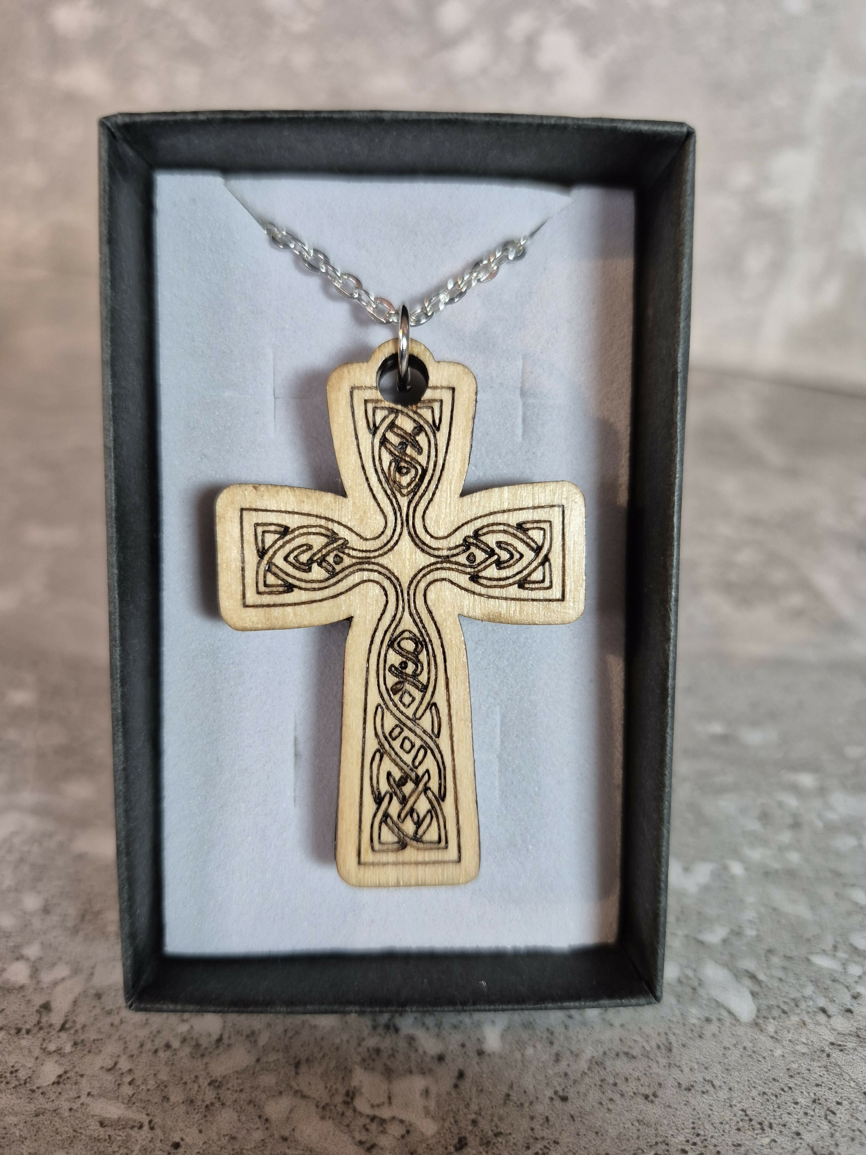 Handcrafted and Engraved Celtic Cross Pendant
