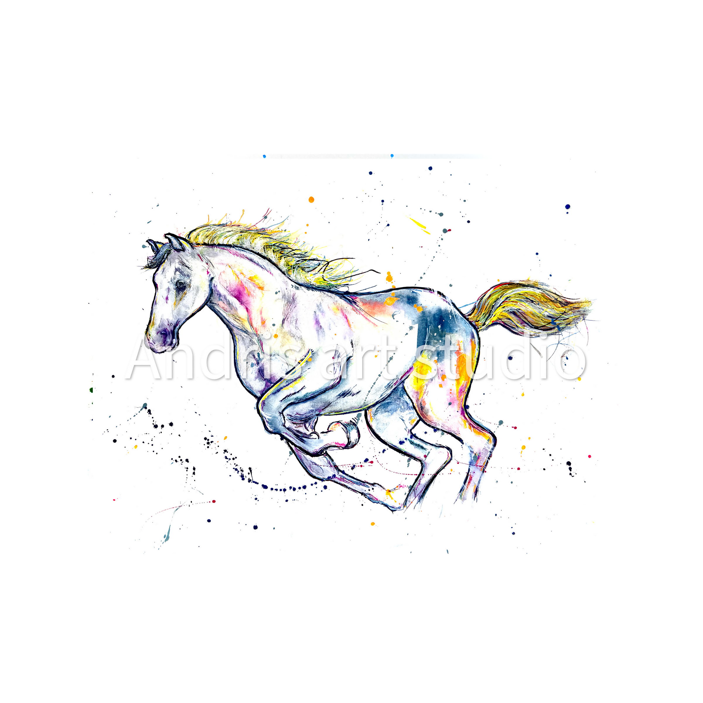 WHITE STALLION FINE ART PRINT