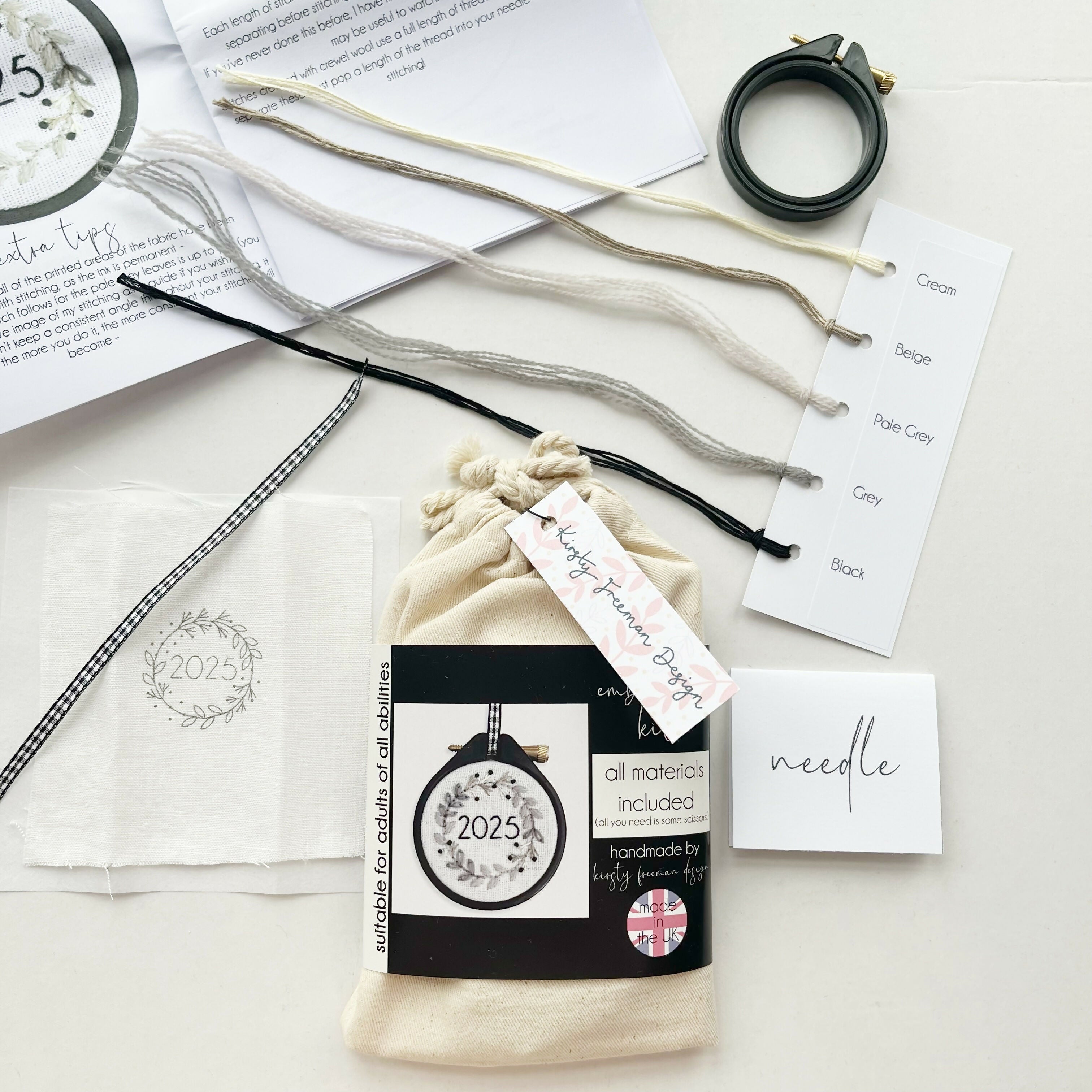 Year Wreath Embroidery Kit