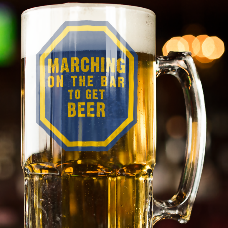 Leeds Utd Tankard Beer Glass MARCHING Design