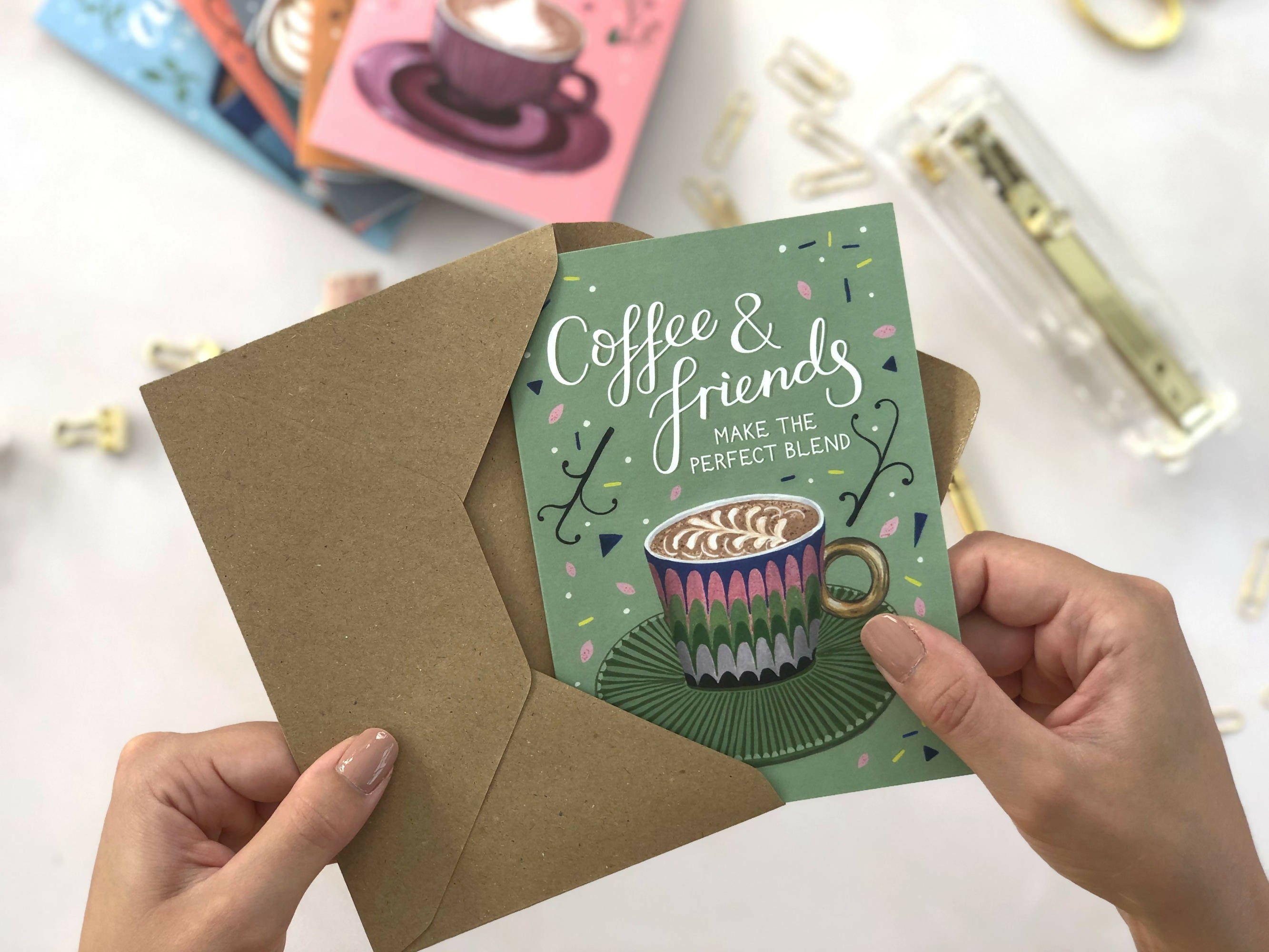 Coffee and Friends A6 Greeting Card
