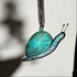 Textured Iridescent Green-Blue Snail Stained Glass Suncatcher
