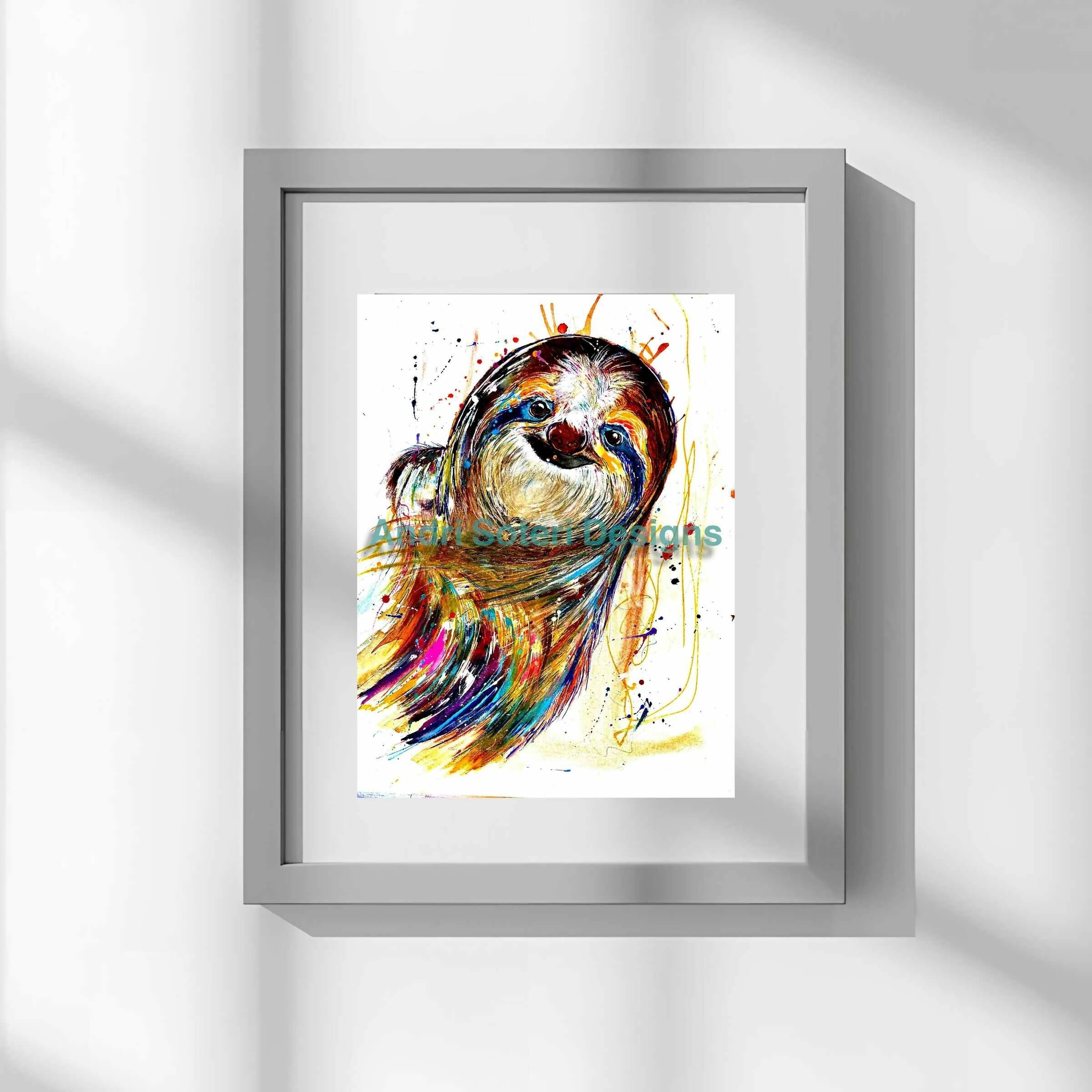 HAPPY 'JUST HANGING' SLOTH, PART OF THE 'ANIMAL ART COLLECTION'