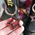 Handmade Black Red Glitter Cut Out Stars Resin Boot Charms
