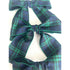 Green & Blue Tartan Christmas Tree Bow Clips