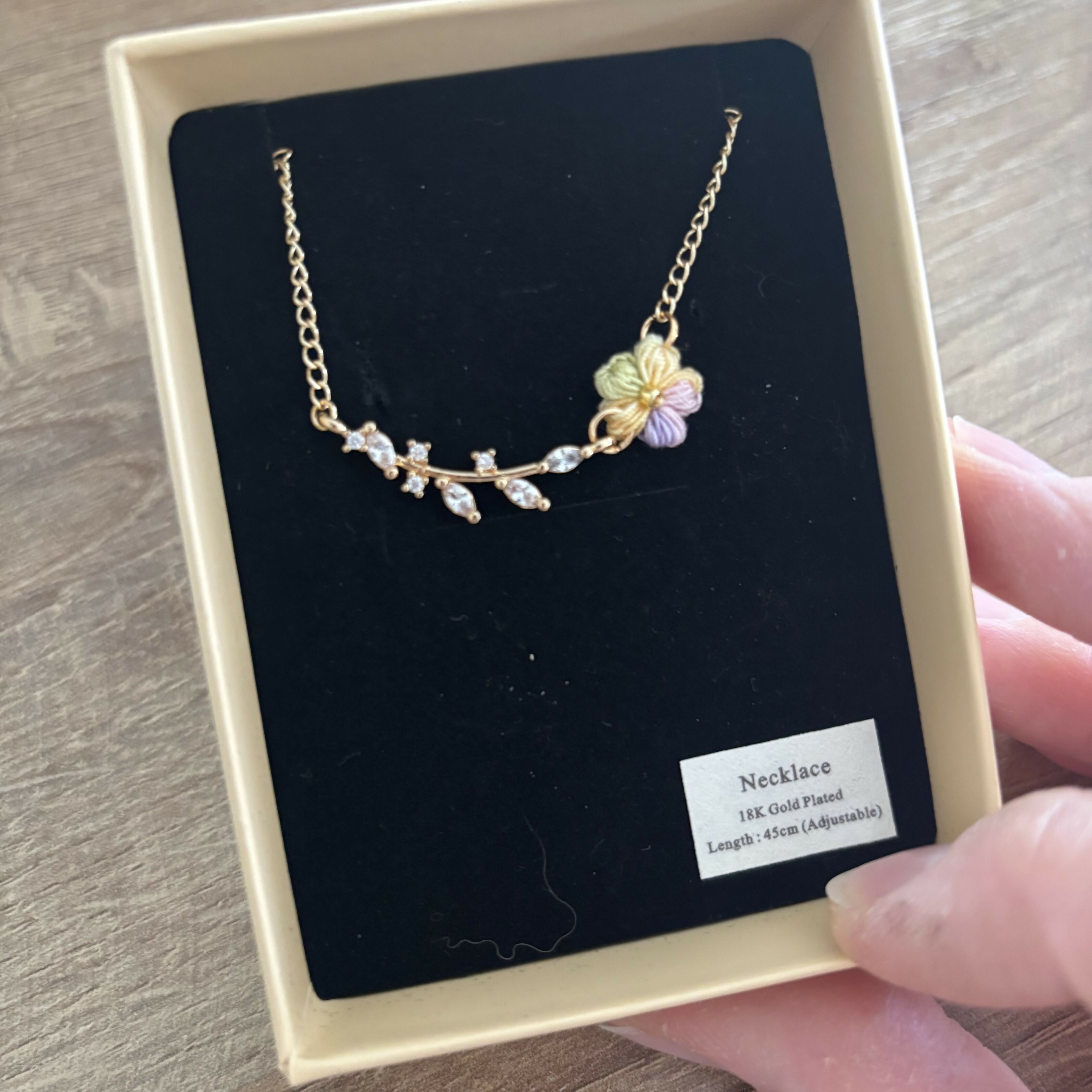 Micro Crochet Flower Necklace