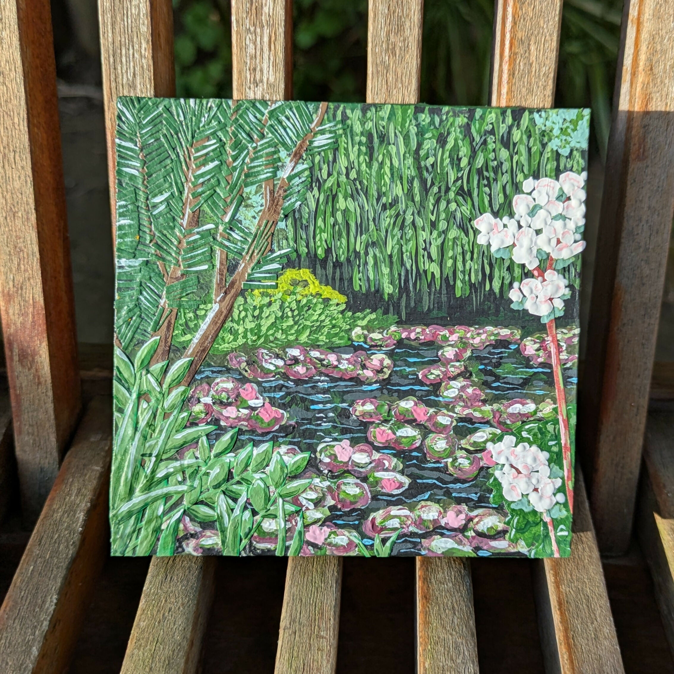 Waterlilies - Mixed Media Mini Panel
