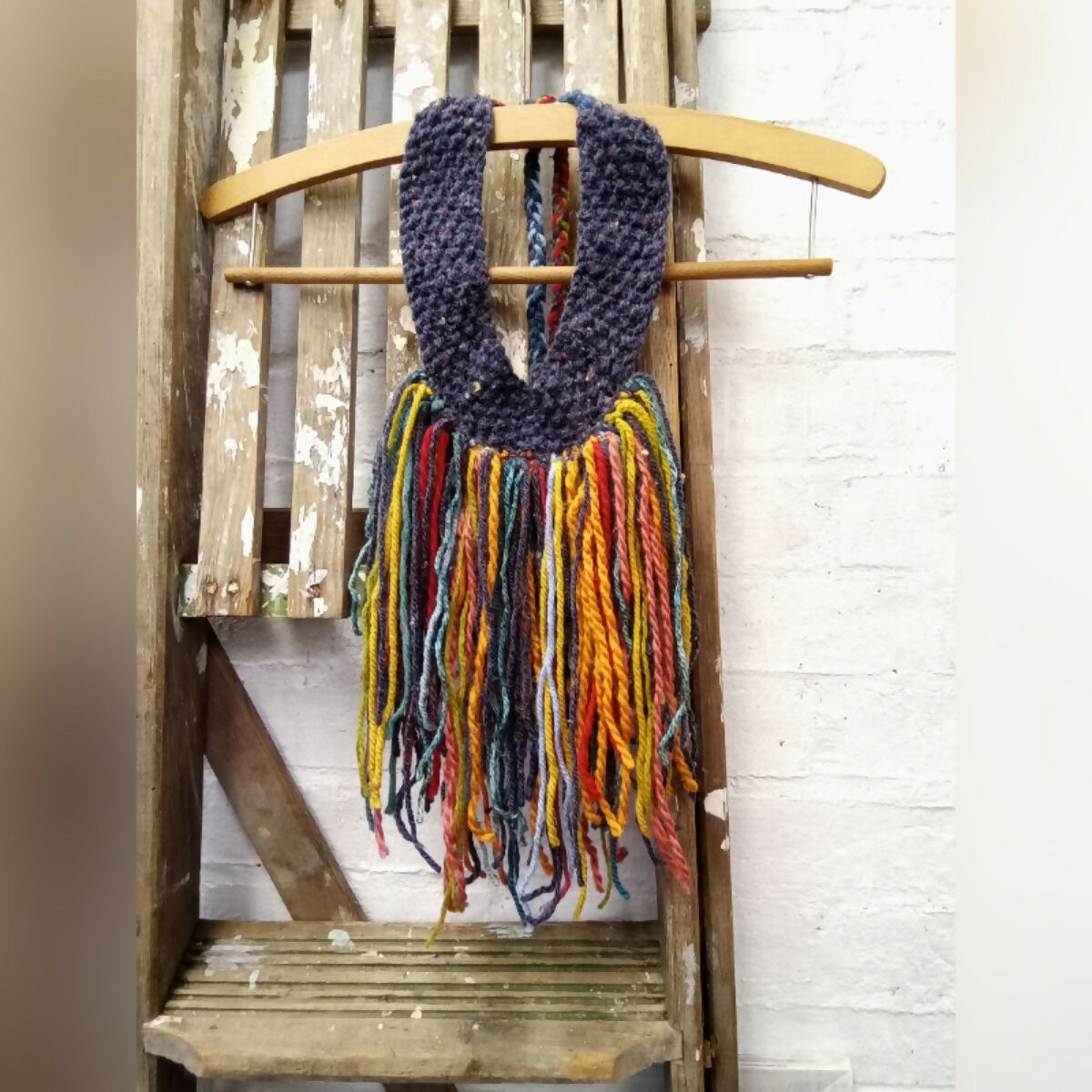 GRETA HAND KNITTED COLLAR - BLUE