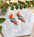 Funky Pattern Collection - Orange Droplet Polymer Clay Earrings