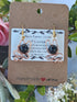 Black Agate Wire Wrapped Crystal Bead Earrings