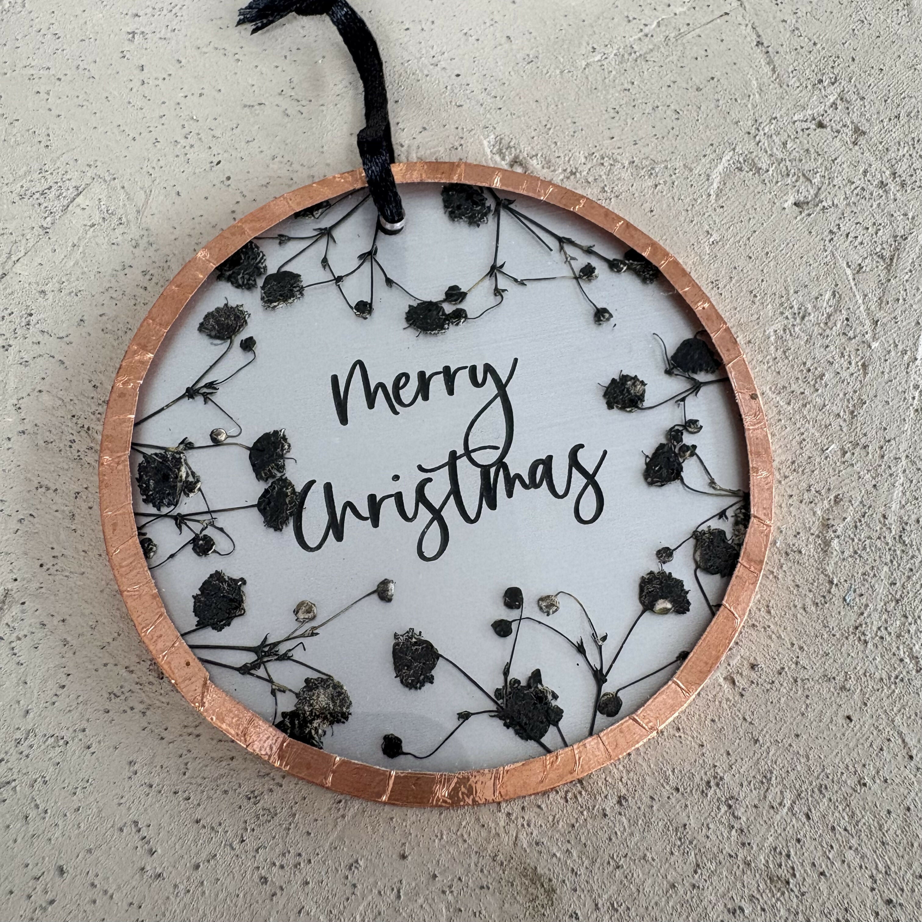 Pressed Flower Acrylic Bauble