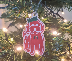 Gingerbread Golden Doodle Wooden Christmas Decoration