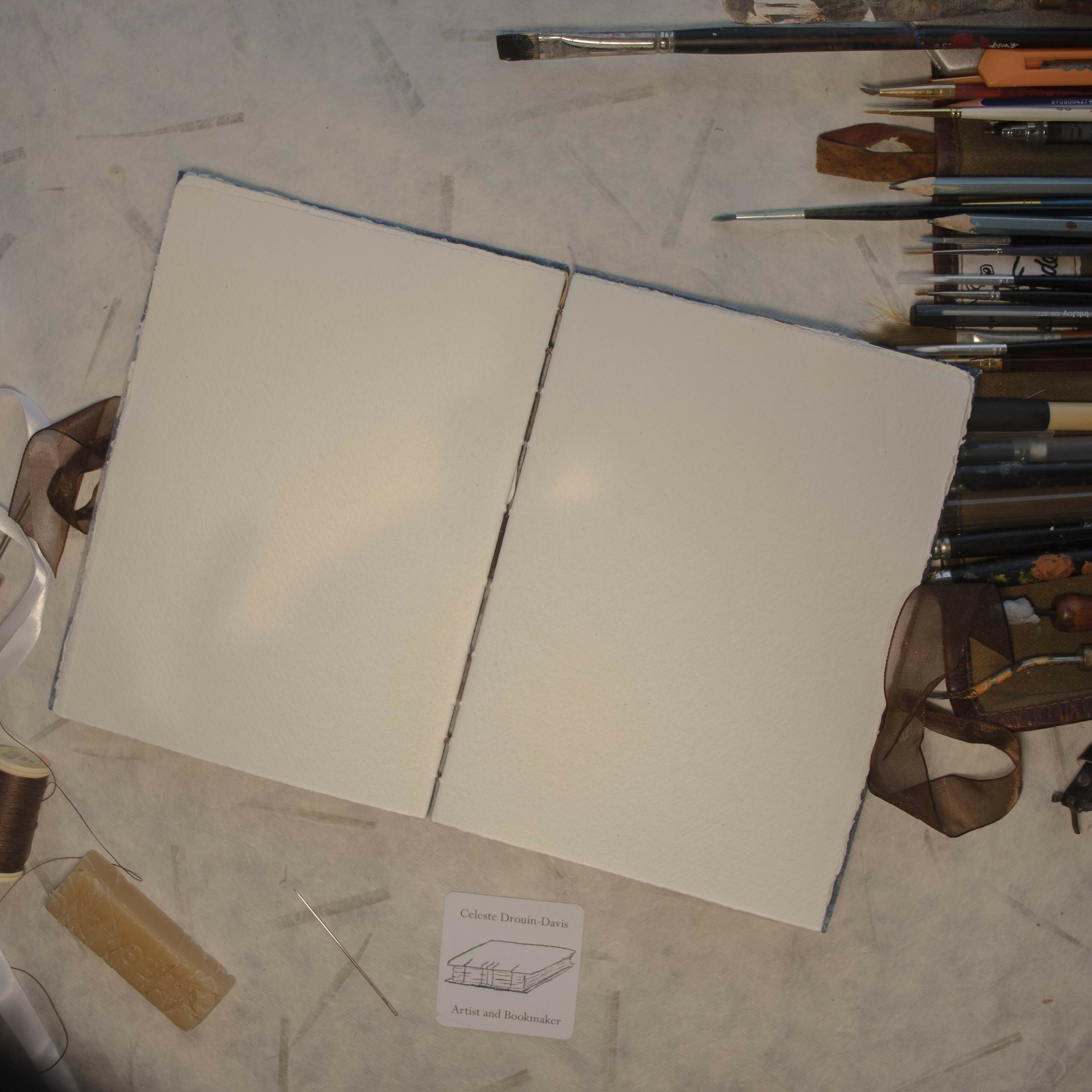Handmade Artists Sketchbook with cyanotype cover A5