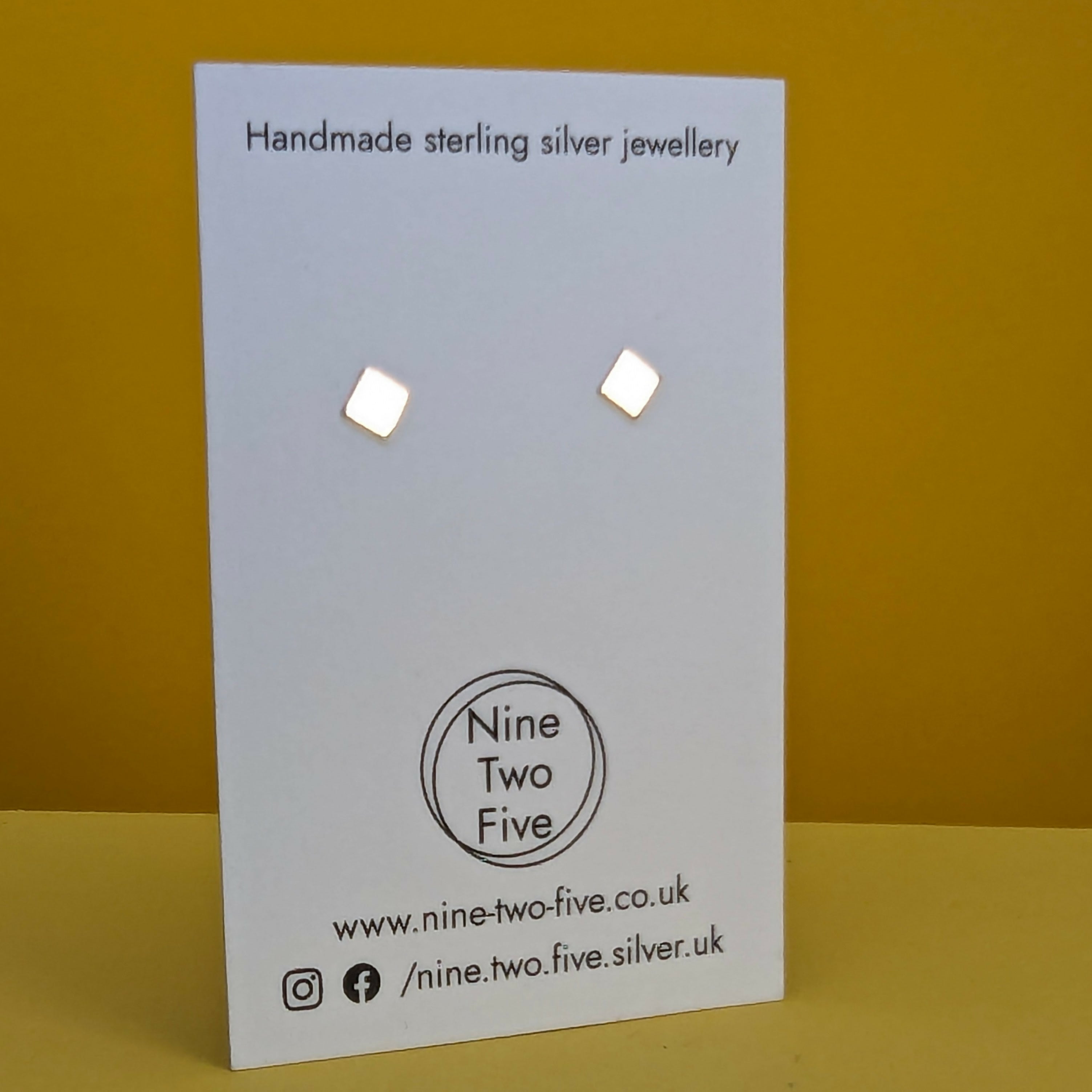 'Equal' Sterling Silver Tiny Square Stud Earring