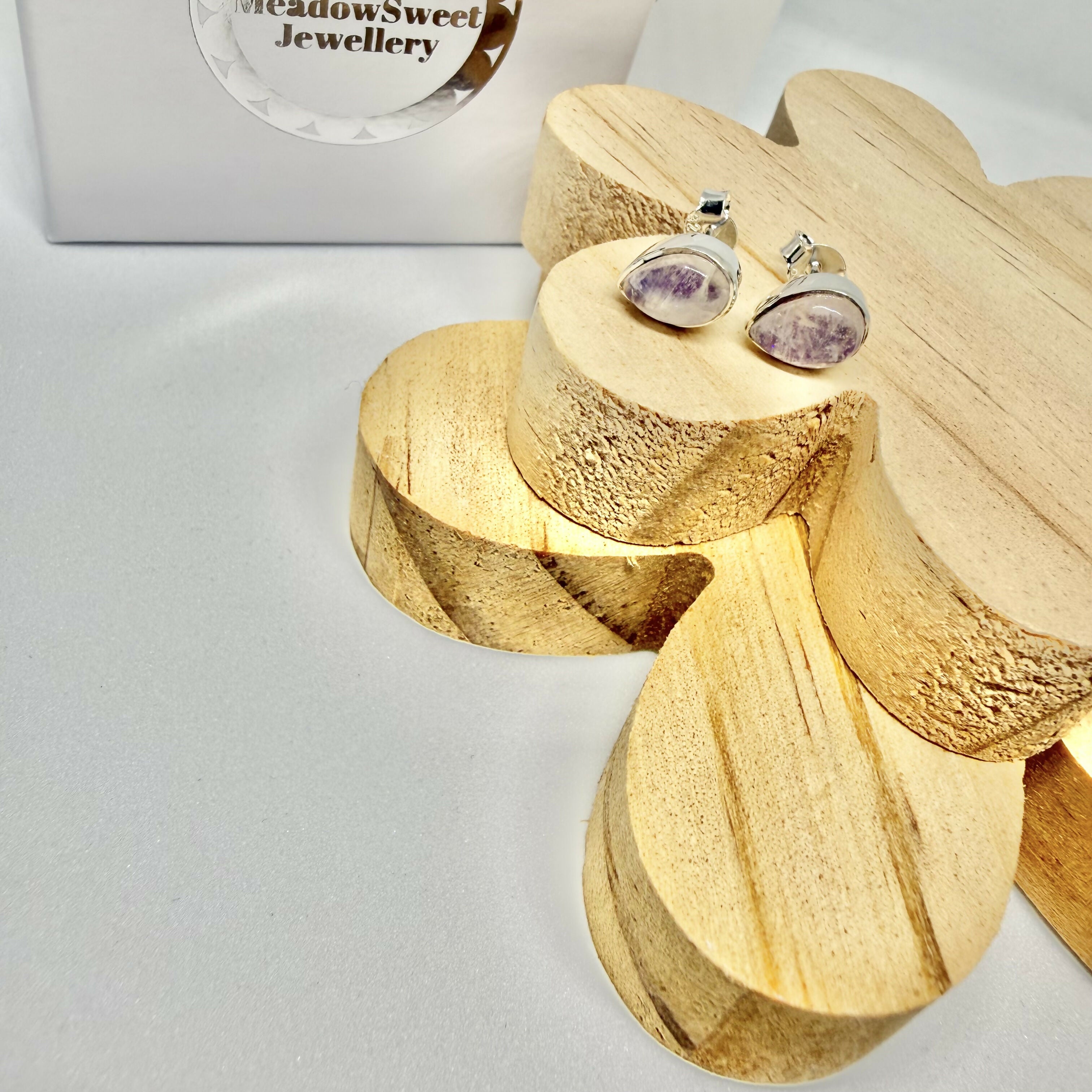 PINK MOONSTONE STUD EARRINGS