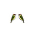 Green Woodpeckers Necklace and Stud Earrings Set