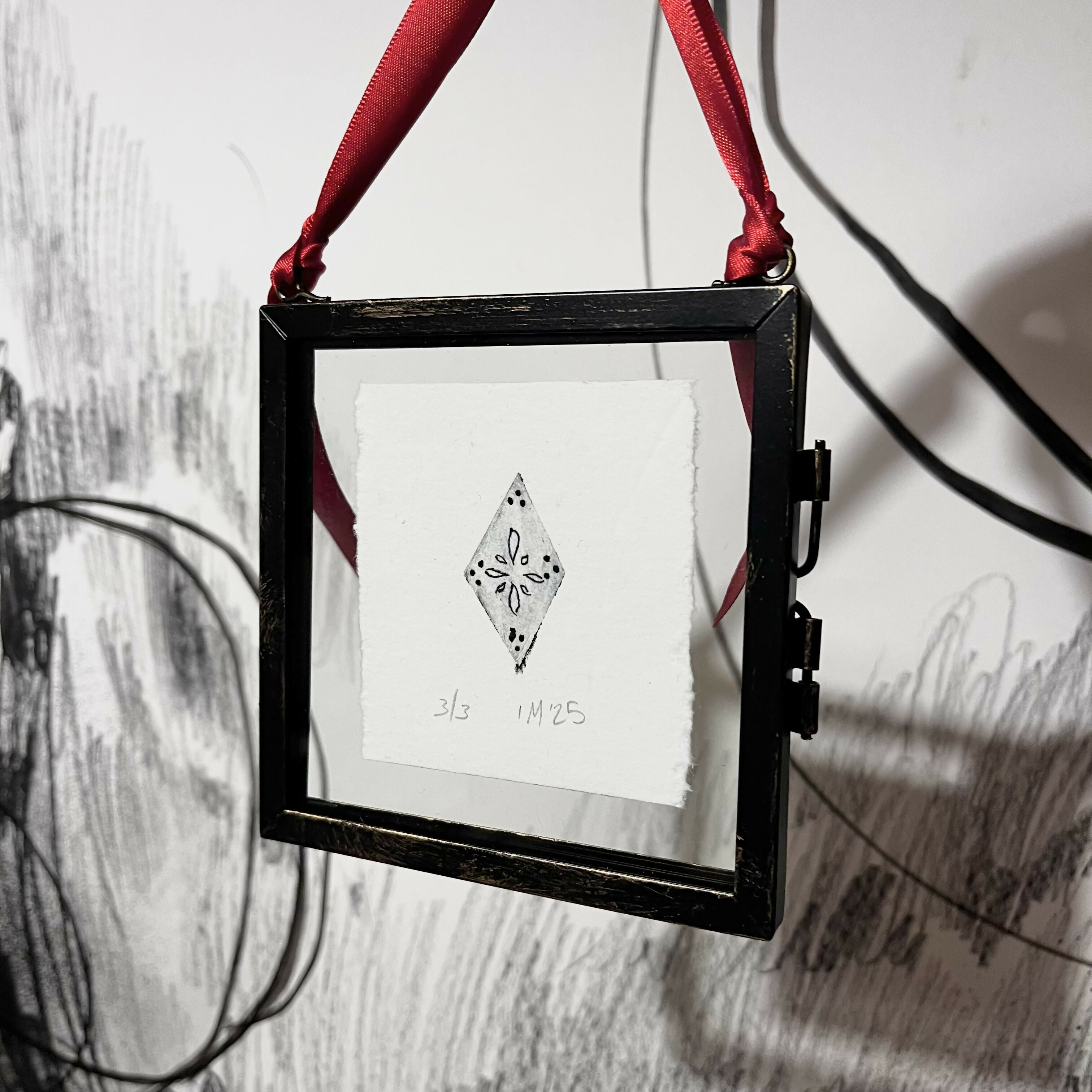 Framed Original Drypoint Diamond Print