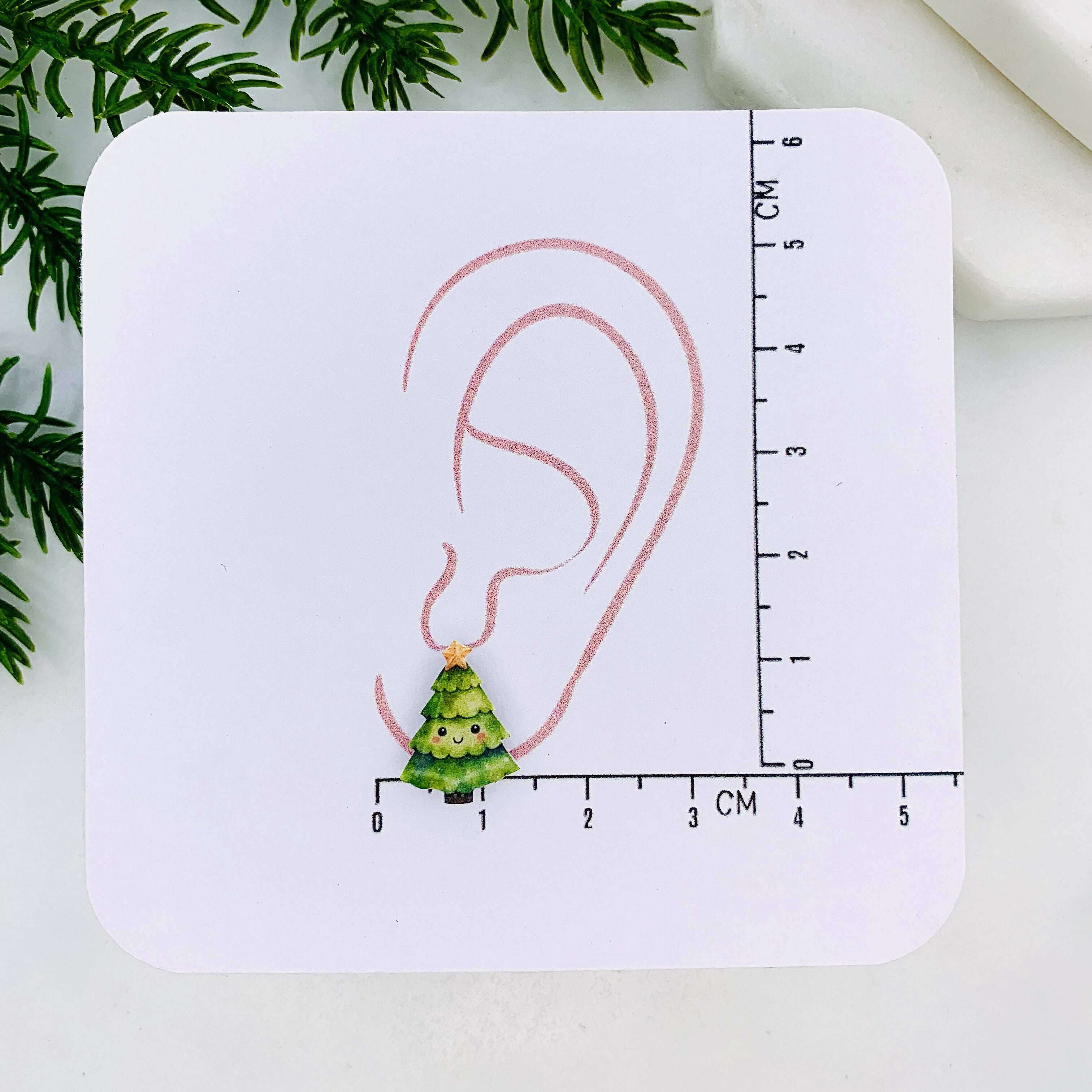 Cute Christmas Tree Stud Earrings.