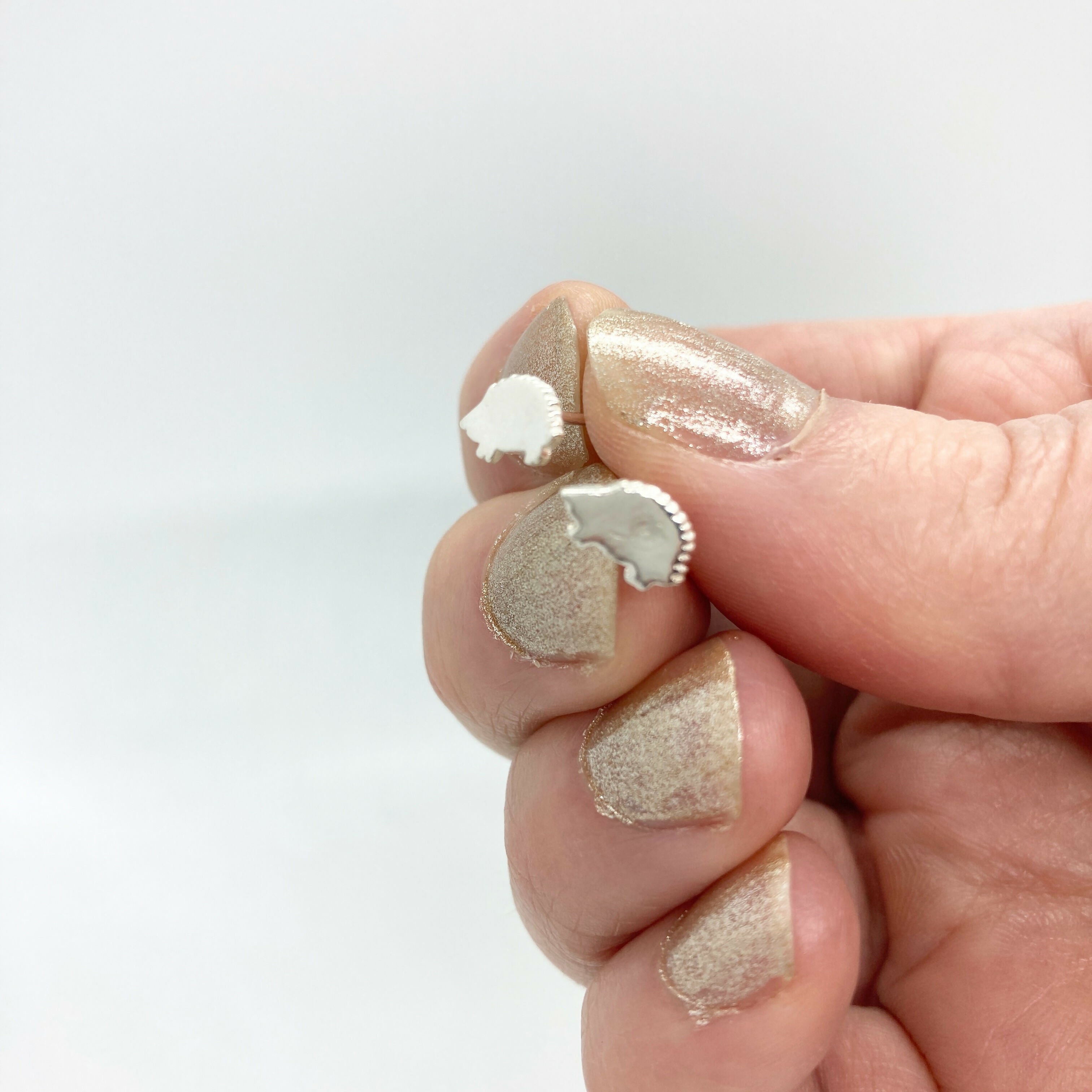 Hedgehog Mini Stud Earrings with Sterling Silver Earring Posts