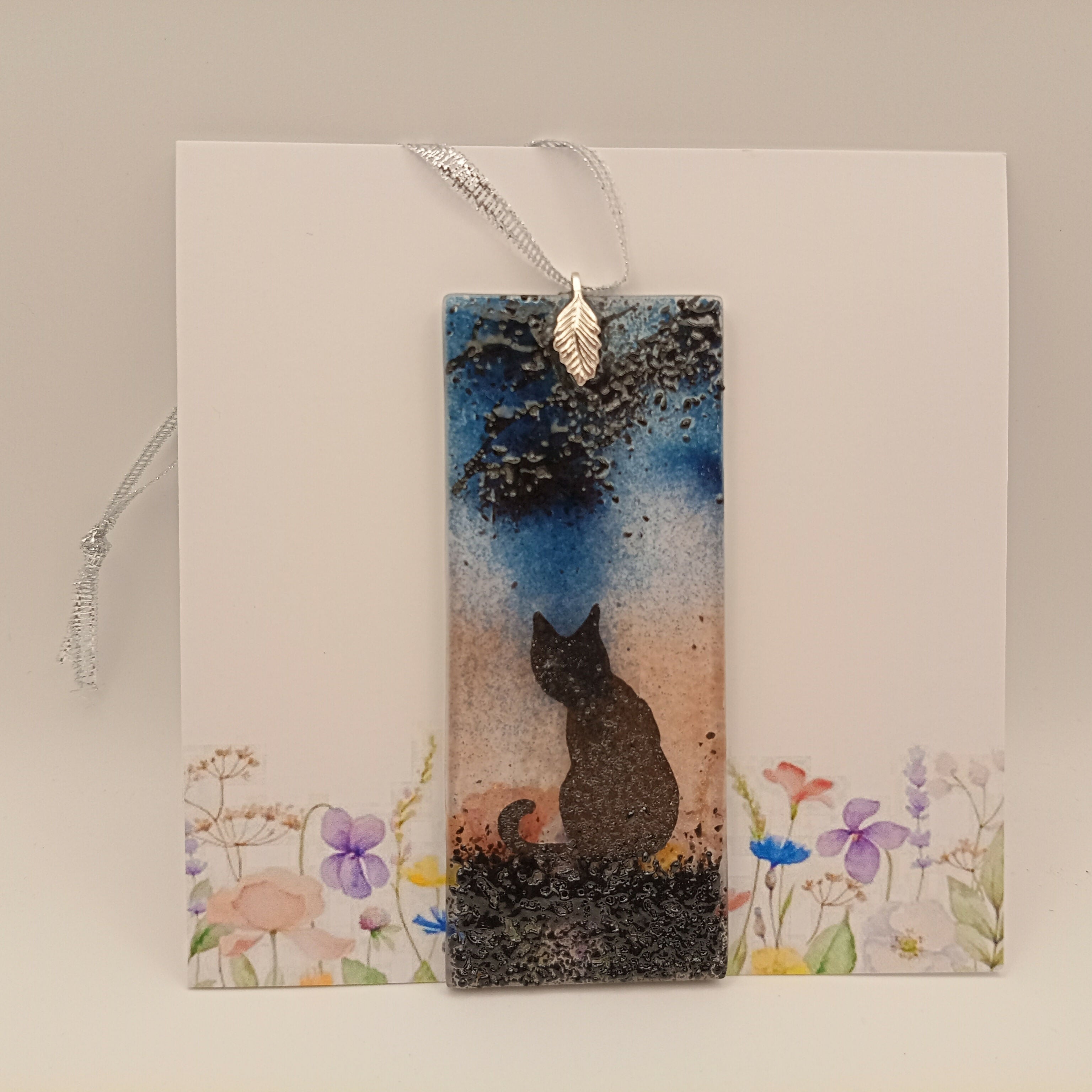 Fused Glass Cat Card