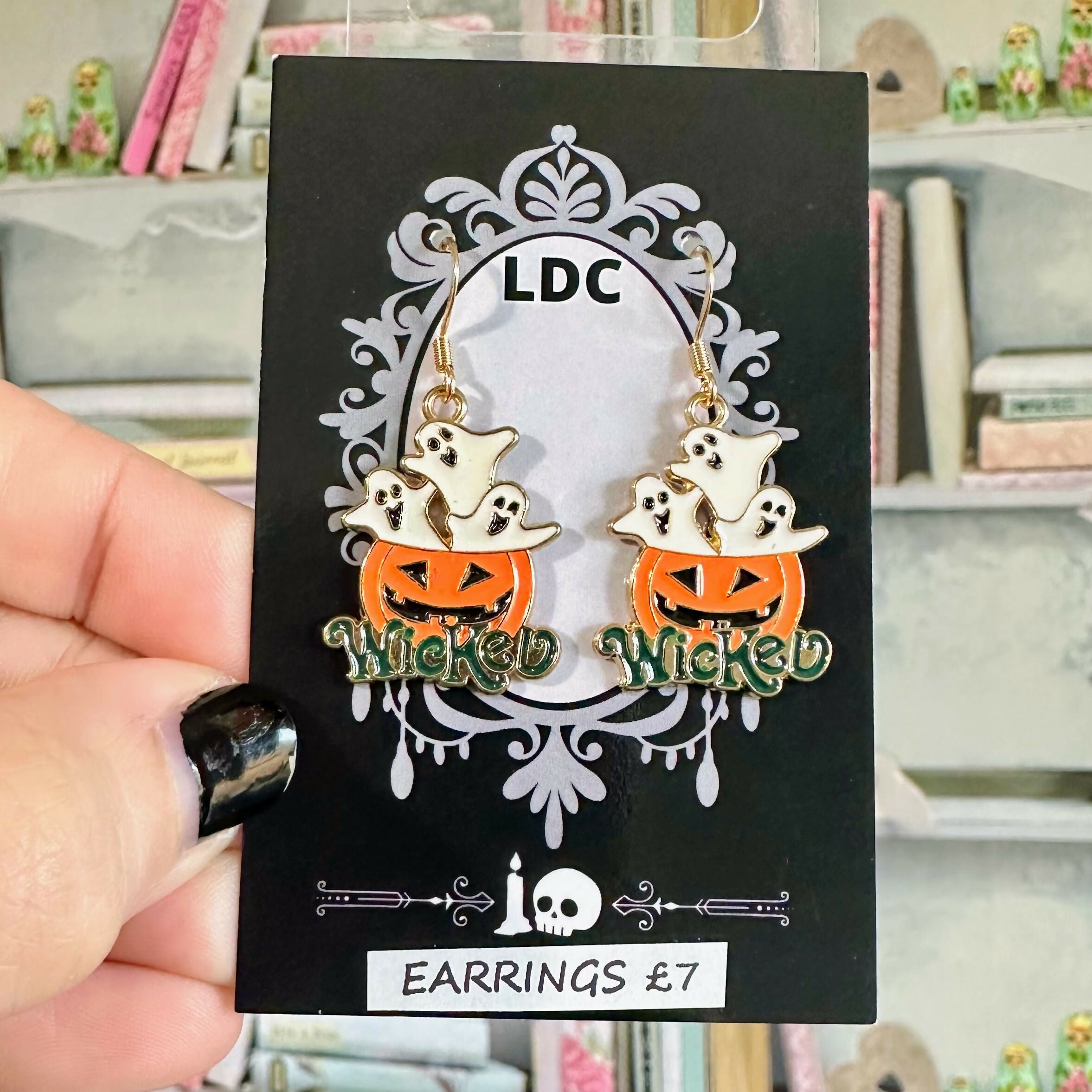 Wicked Ghost Pumpkin Earrings
