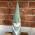 Green Wool Tweed Gnome Decoration, Handmade Gonk with Tall Pointy Hat and Love Heart Made From Eco Friendly Yorkshire Tweed